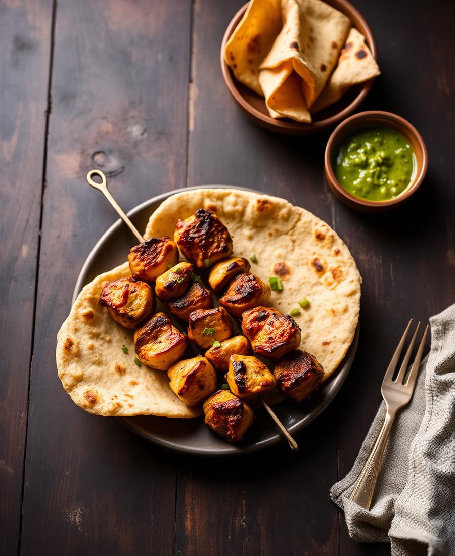Malai boti on paratha